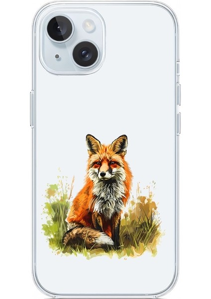 Apple Iphone 14 Uyumlu Tilki Bakışı Desenli Silikon Kılıf