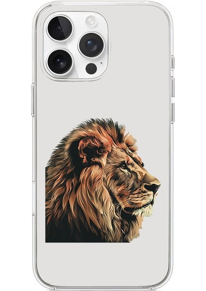 Apple Iphone 13 Pro Uyumlu Asil Aslan Profil Desenli Silikon Kılıf