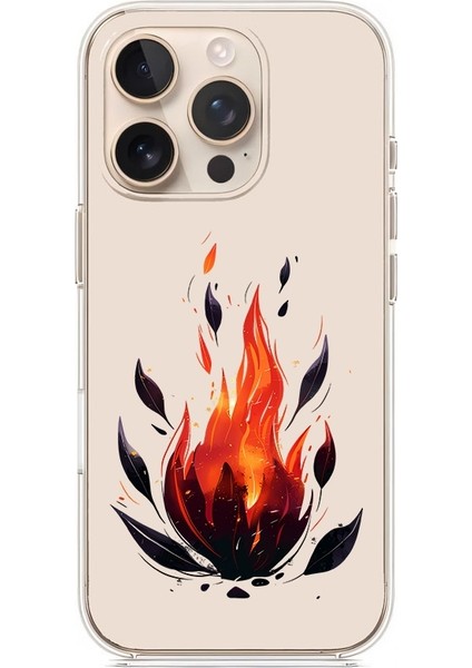 Apple Iphone 12 Pro Max Uyumlu Ateş Alevi Desenli Silikon Kılıf
