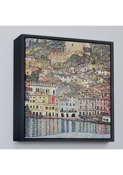 Çerçeveli Gustav Klimt Garda Denizi Tablosu - Malcesine Am GARDASEE-8344