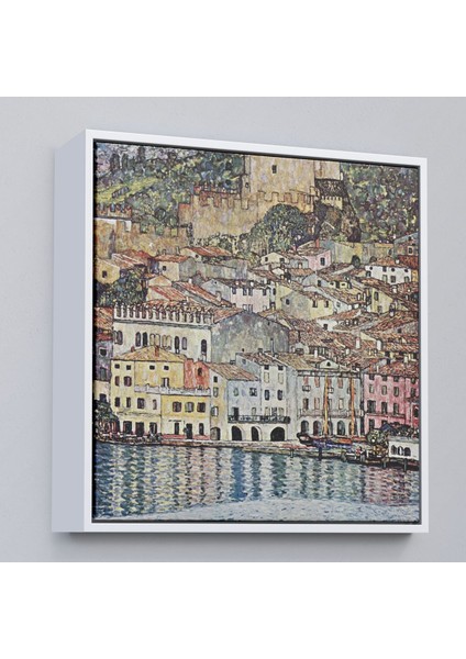 Çerçeveli Gustav Klimt Garda Denizi Tablosu - Malcesine Am GARDASEE-8344 fırsatları