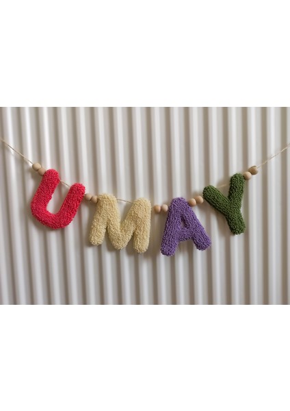 Punch Isimlik Çocuk Odası Süsü Handmade El Emeği Hediye Doğum Hediyesi Kişiye Özel(4 Harfli)