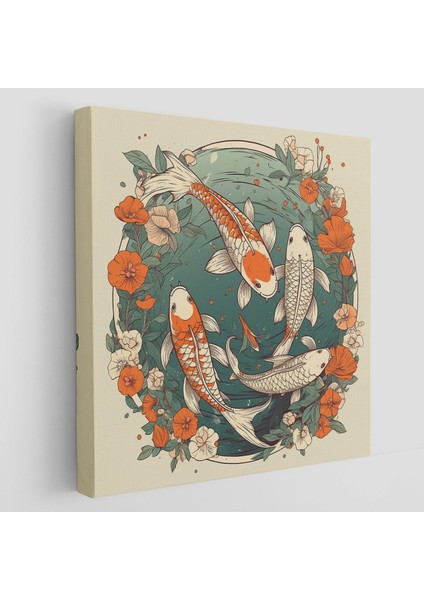 Yüzen Koi Balıkları TABLOSU-8347