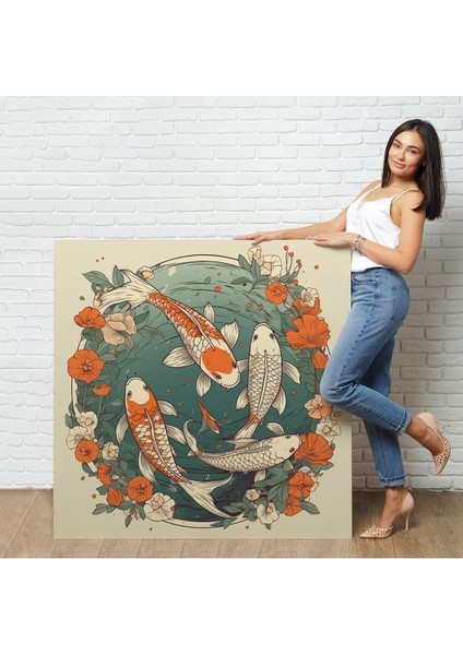 Yüzen Koi Balıkları TABLOSU-8347 fiyatları