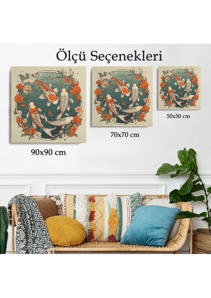 Yüzen Koi Balıkları TABLOSU-8347 modelleri