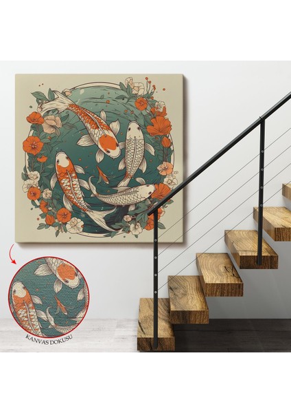 Yüzen Koi Balıkları TABLOSU-8347 fırsatları