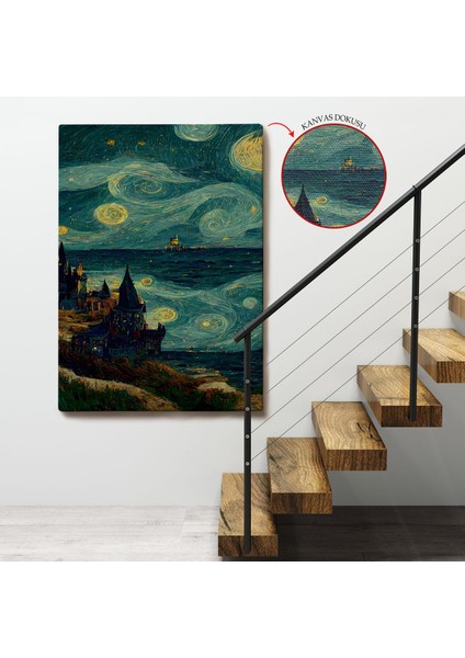 Vincent Van Gogh Tarzı Dalgalı Deniz TABLOSU-7689 fırsatları