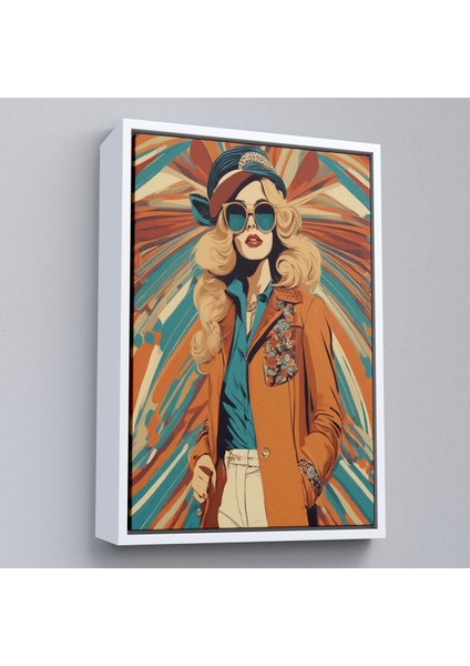 Çerçeveli Şapkalı Güzel Retro Kadın TABLOSU-8071 fırsatları