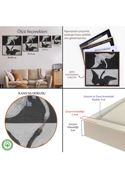 Çerçeveli Group Ix Suw The Swan No 1-1915 By Hilma Af Klint TABLOSU-8323 indirimleri