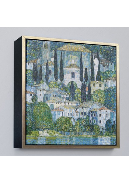 Çerçeveli Gustav Klimt - Cassone’deki Kilise Selvili Manzara TABLOSU-8345 fiyatları