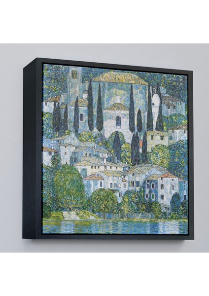 Çerçeveli Gustav Klimt - Cassone’deki Kilise Selvili Manzara TABLOSU-8345 modelleri