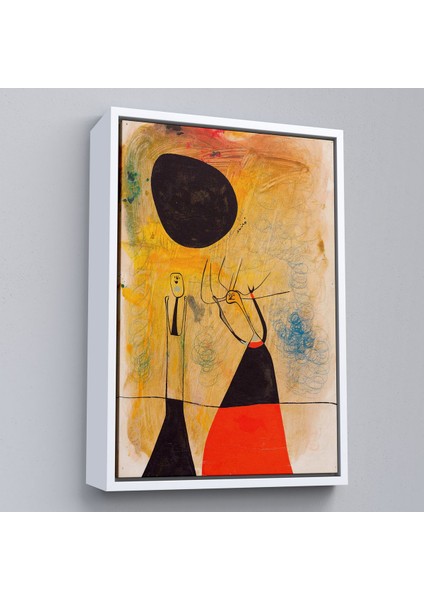 Çerçeveli Joan Miro - Deux Şahsiyetler TABLOSU-8110
