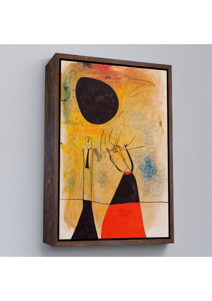 Çerçeveli Joan Miro - Deux Şahsiyetler TABLOSU-8110