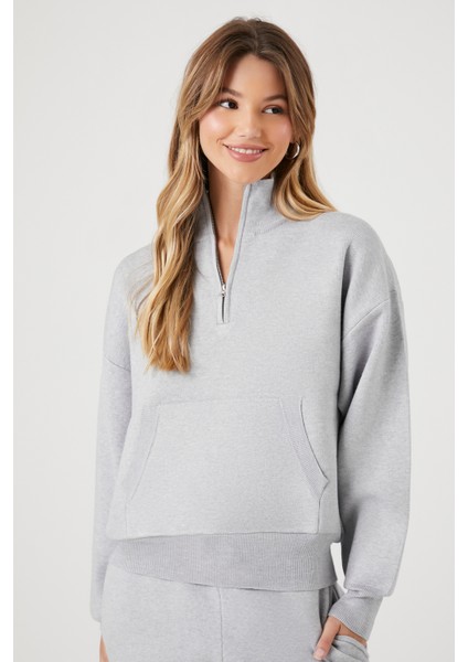F21 Yarım Yaka Sweatshirt