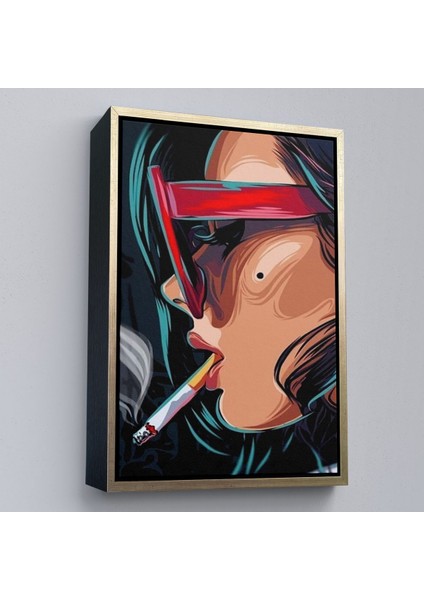 Çerçeveli Sigara Içen Pop Art Kadın TABLOSU-7929 modelleri