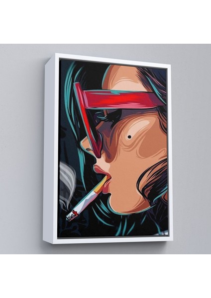 Çerçeveli Sigara Içen Pop Art Kadın TABLOSU-7929 fırsatları