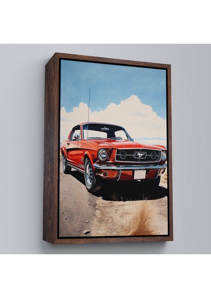 Çerçeveli Kırmızı Mustang TABLO-7971 fiyatları