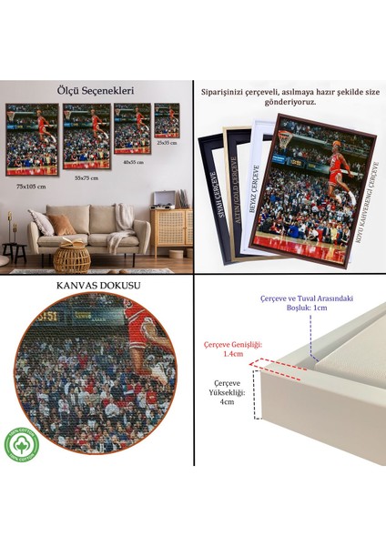 Çerçeveli Michael Jordan TABLO-7818 indirimleri