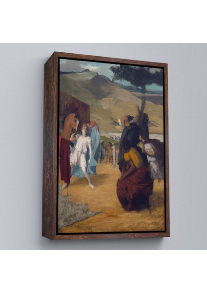 Çerçeveli Edgar Degas - Iskender ve Bucephalus TABLOSU-8056