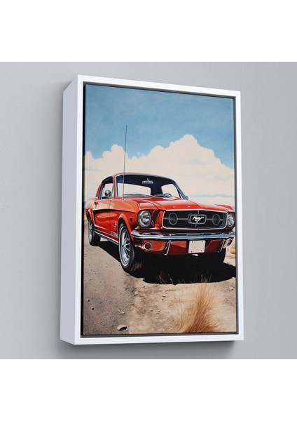 Çerçeveli Kırmızı Mustang TABLO-7971 fırsatları