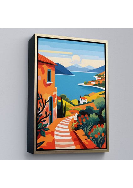 Çerçeveli Pastel Minimalist Deniz Manzarası TABLO-7672 modelleri