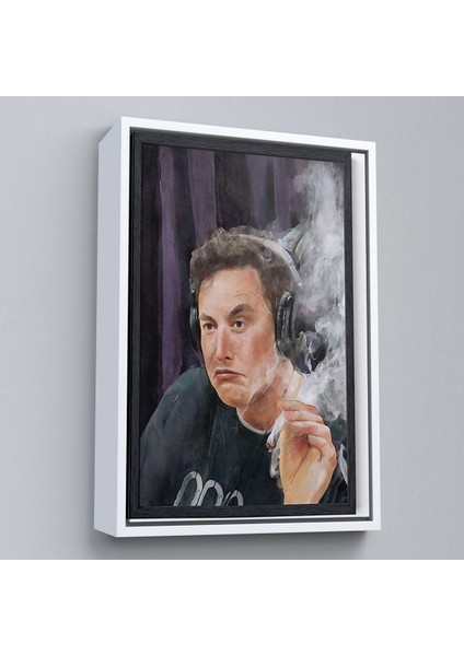 Çerçeveli Sigara Içen Elon Musk TABLOSU-7822