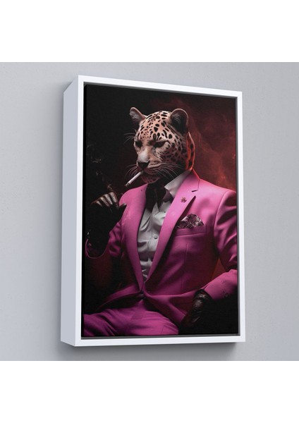 Çerçeveli Sigara Içen Pembe Leopar TABLO-7974 fırsatları