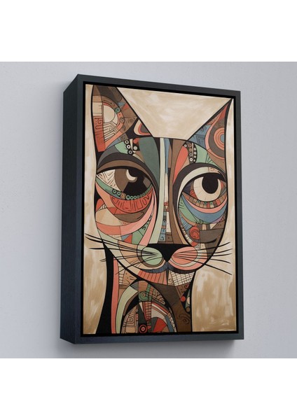 Çerçeveli Desenli Kedi TABLOSU-7901 modelleri