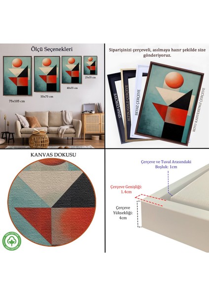 Çerçeveli Modern Desenli Soyut TABLO-7544 indirimleri