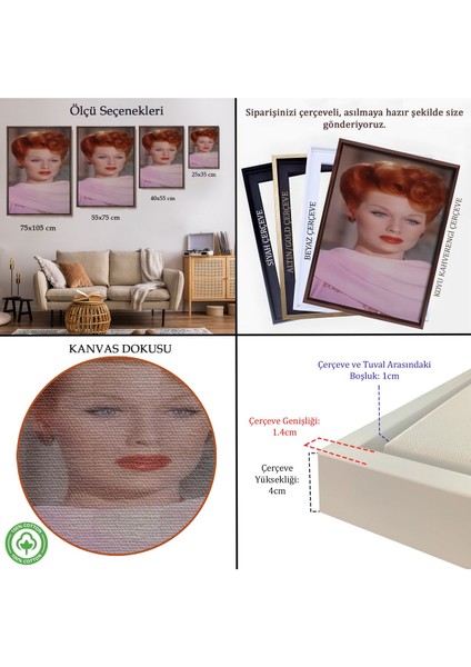 Çerçeveli Lucille Topuzu TABLOSU-7792