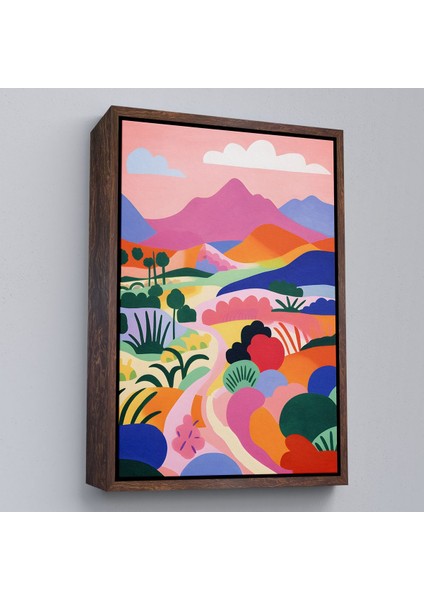 Çerçeveli Pastel Minimalist Manzara TABLO-7673