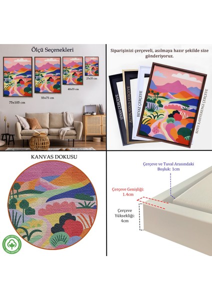 Çerçeveli Pastel Minimalist Manzara TABLO-7673 indirimleri