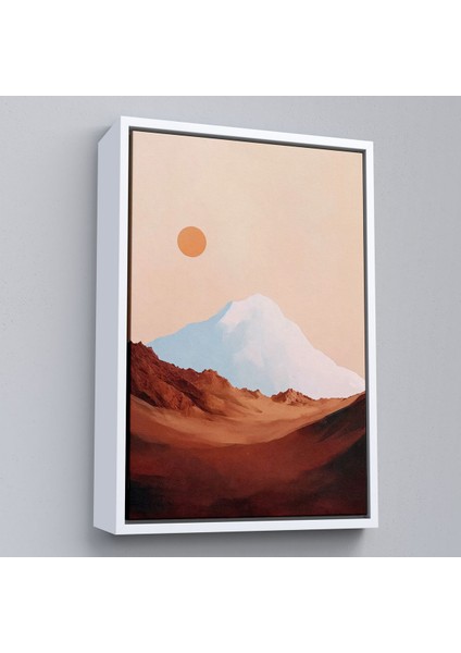 Çerçeveli Dağın Arkasındaki Soyut Güneş Manzara TABLO-7622 fırsatları