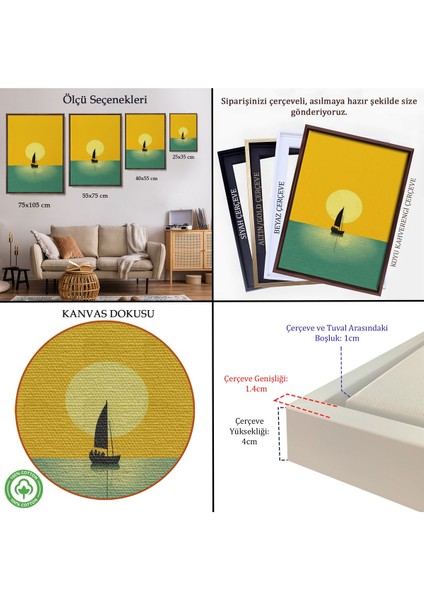 Çerçeveli Okyanustaki Yelkenli TABLOSU-7532 indirimleri
