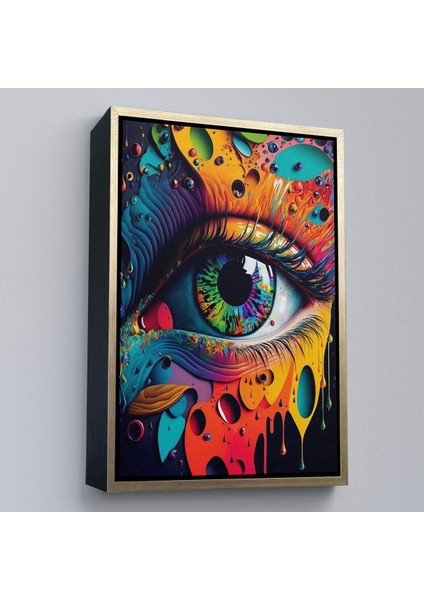 Çerçeveli Renkli Soyut Göz TABLOSU-7691 modelleri