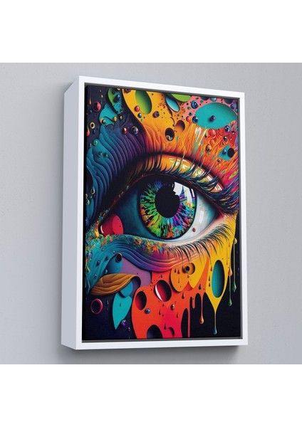 Çerçeveli Renkli Soyut Göz TABLOSU-7691 fırsatları