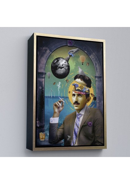 Çerçeveli Soyut Nikola Tesla TABLOSU-7924 modelleri