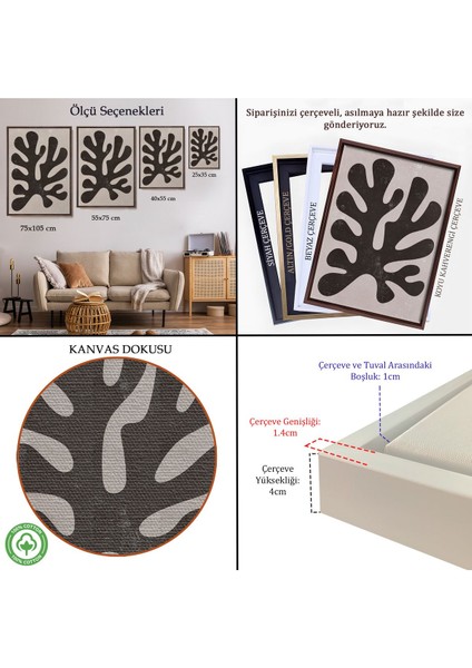 Çerçeveli Henri Matisse Tarzı Soyut Sanat TABLOSU-7619 indirimleri