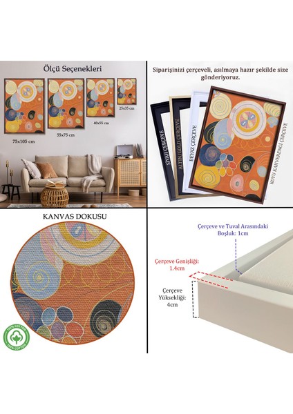 Çerçeveli Hilma Af Klint - Gençlik TABLOSU-7314