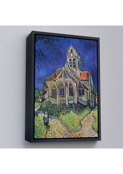 Çerçeveli Vincent Van Gogh Auvers'deki Kilise TABLOSU-7445 modelleri