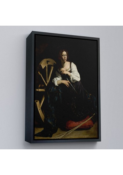 Çerçeveli Caravaggio - Iskenderiyeli Aziz Catherine TABLOSU-7386