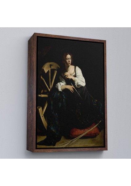 Çerçeveli Caravaggio - Iskenderiyeli Aziz Catherine TABLOSU-7386