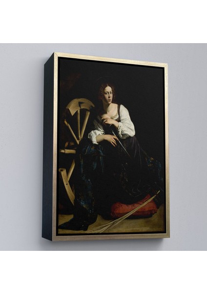 Çerçeveli Caravaggio - Iskenderiyeli Aziz Catherine TABLOSU-7386