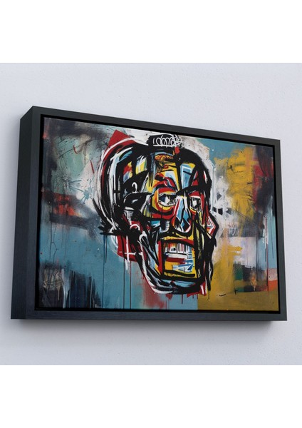Çerçeveli Jean Michel Basquiat'in Untitled Kafatası TABLOSU-7266