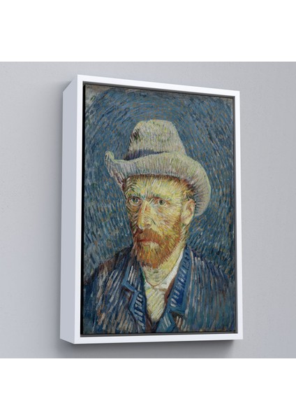 Çerçeveli Vincent Van Gogh - Hasır Şapkalı Otoportre TABLOSU-7481 fırsatları
