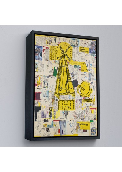 Çerçeveli Jean-Michel Basquiat - Yel Değirmeni Tablosu - WINDMILL-7383 modelleri