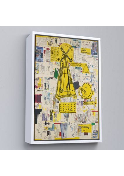 Çerçeveli Jean-Michel Basquiat - Yel Değirmeni Tablosu - WINDMILL-7383 fırsatları