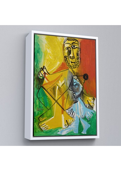 Çerçeveli Pablo Picasso - Adam ve Çocuk Tablosu - Homme Et ENFANT-7328