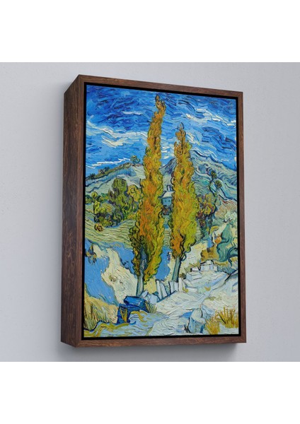 Çerçeveli Vincent Van Gogh -Saint-Rémy Yakınlarındaki Alpilles'de Iki Kavak TABLO-7455 fiyatları