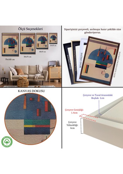 Çerçeveli Vasiliy Kandinsky - Sakin TABLOSU-7486 indirimleri